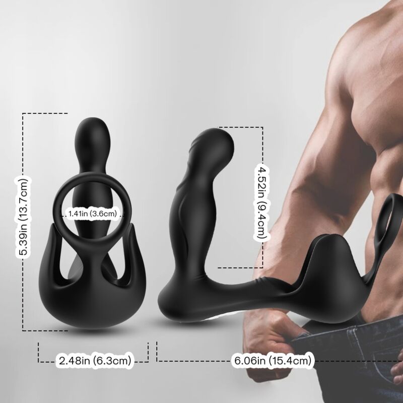 ARMONY – Vibrateur Surround Anal & Stimulateur Testicules & Anneau Télécommande Noir