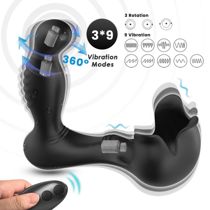 ARMONY – Vibrateur Surround Anal & Stimulateur Testicules Télécommande NOIR