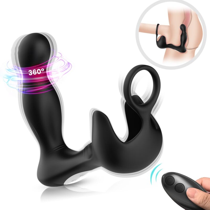 ARMONY – Vibrateur Surround Anal & Stimulateur Testicules & Anneau Télécommande Noir