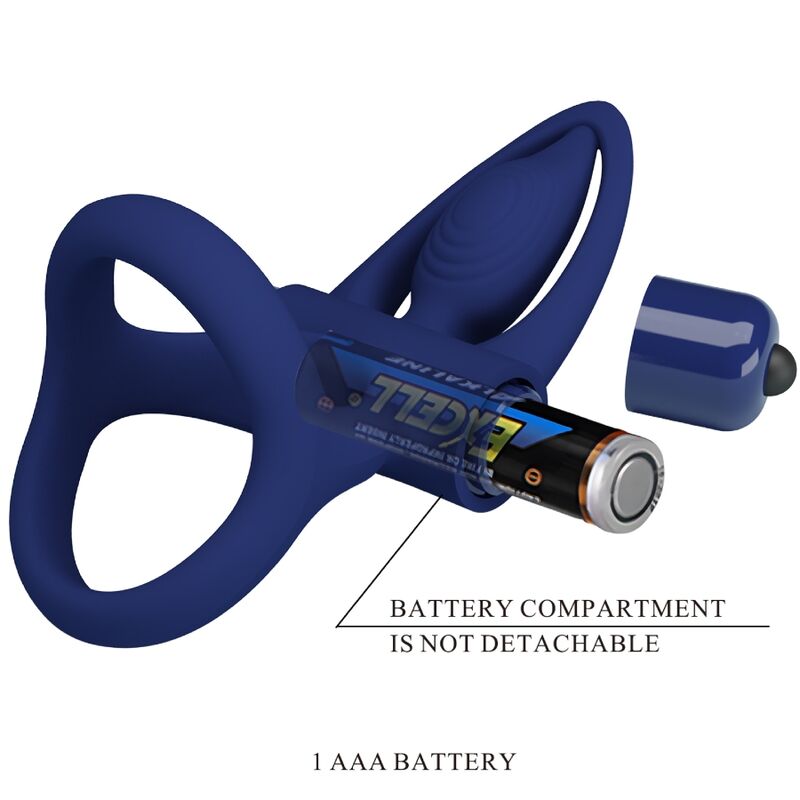 PRETTY LOVE – Double Anneau Vibrant & Stimulateur Anal Bleu