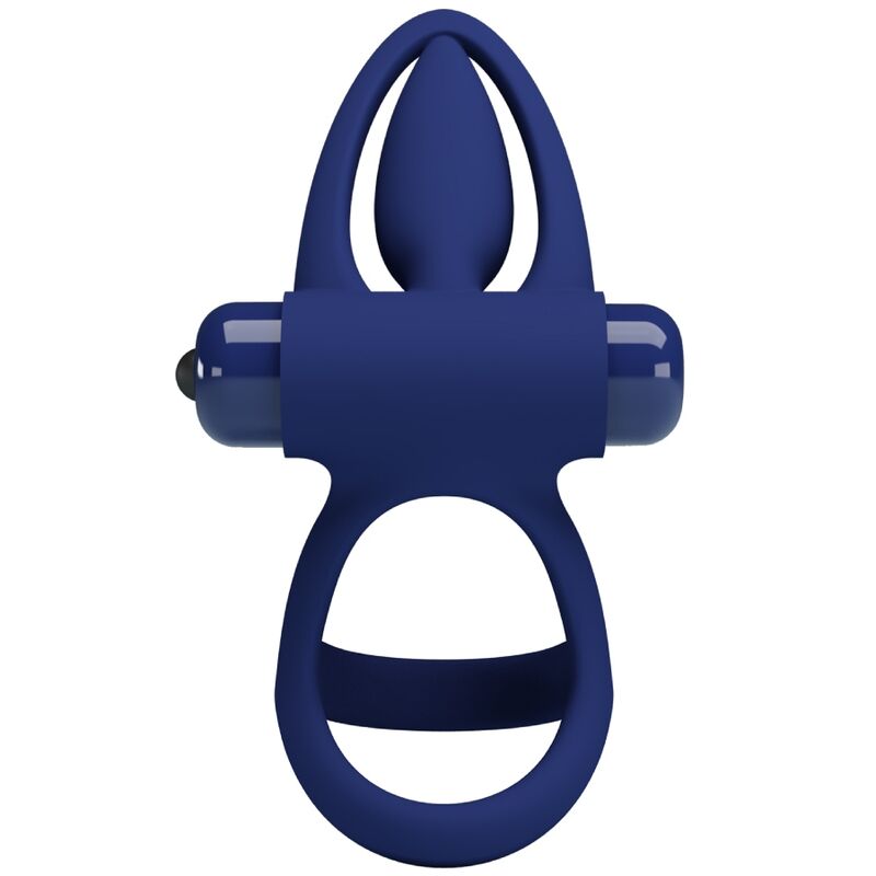 PRETTY LOVE – Double Anneau Vibrant & Stimulateur Anal Bleu