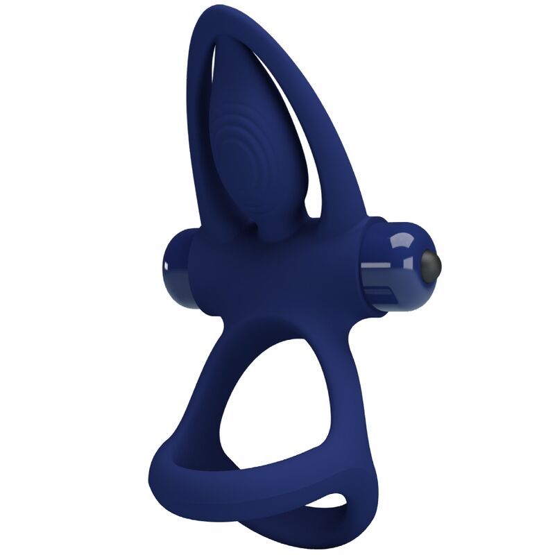 PRETTY LOVE – Double Anneau Vibrant & Stimulateur Anal Bleu