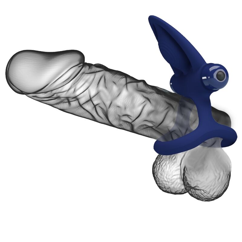 PRETTY LOVE – Double Anneau Vibrant & Stimulateur Anal Bleu